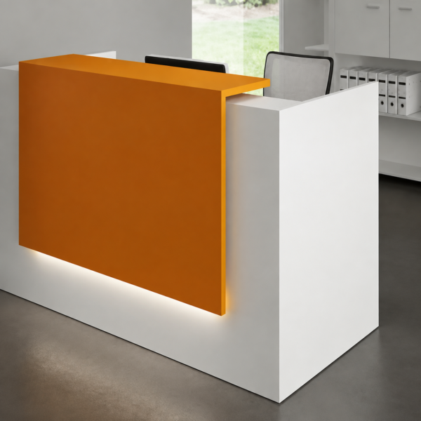 Banque d'accueil bois à LED — CAP OFFICE